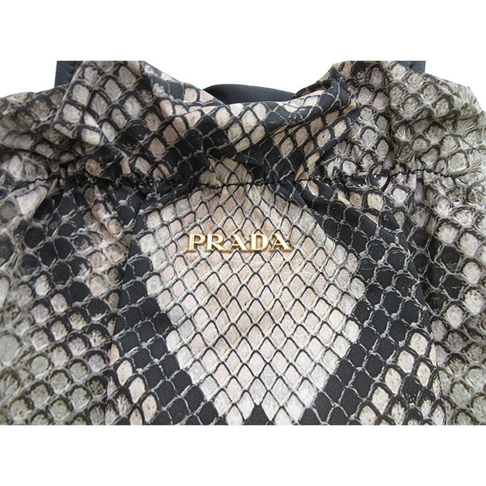 Prada Python Print Bag Nylon Shoulder Black - image 8